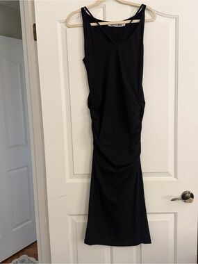 Michael Stars Black Ruched Maxi Dress Size XL